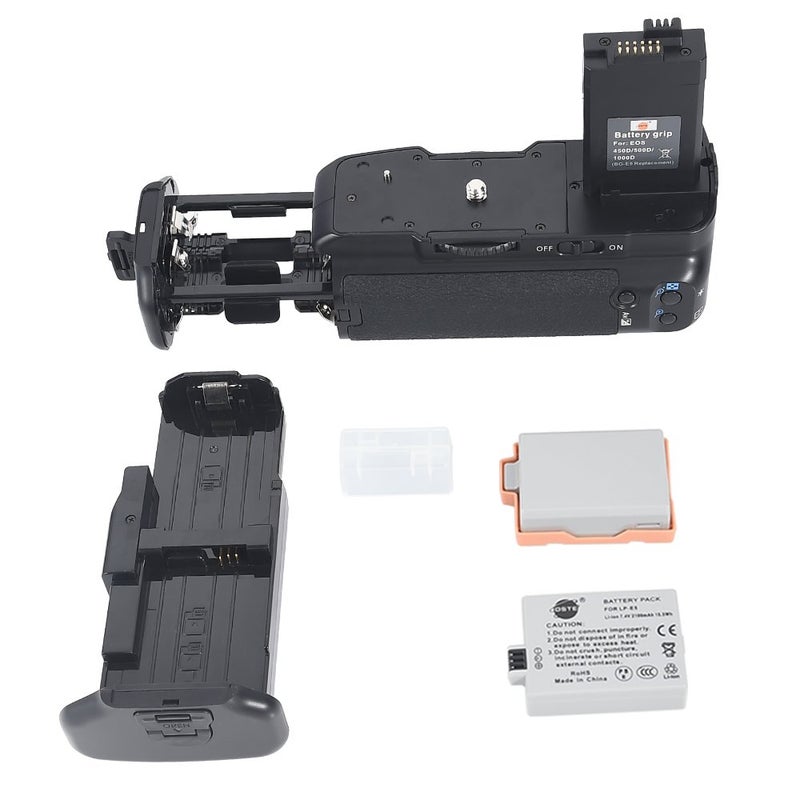 DSTE Replacement for Pro BG-E5 Vertical Battery Grip + 2X LP-E5 Compatible Canon EOS 450D 500D 1000D SLR Digital Camera - Image 1